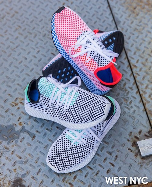 Adidas Deerupt Run "Solar Red / Bluebird" & "Core Black / Easy Green" West NYC Adidas Deerupt Run "Solar Red / Bluebird" & "Core Black / Easy Green" West NYC