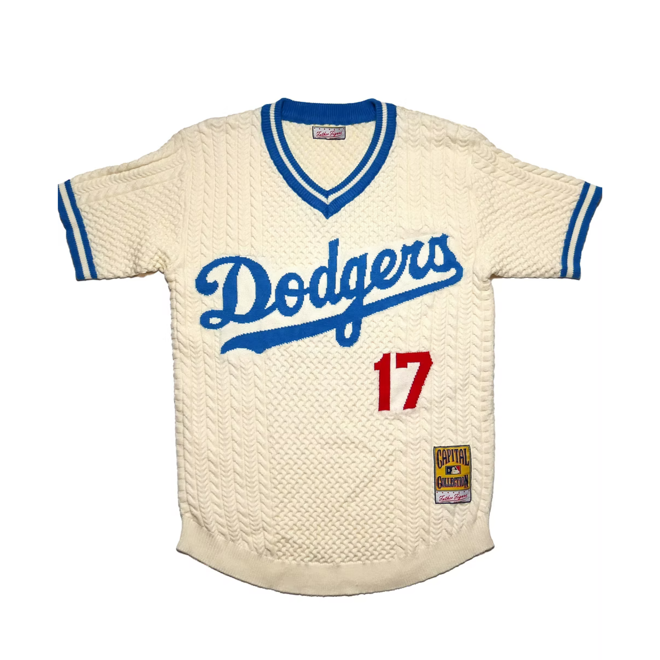 Father Figure Los Angeles Dodgers Ohtani Cable Knit Jersey Sweater