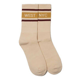 West NYC Varsity Bar Sock Sail/Burgundy/Mustard - 10051926 - West NYC