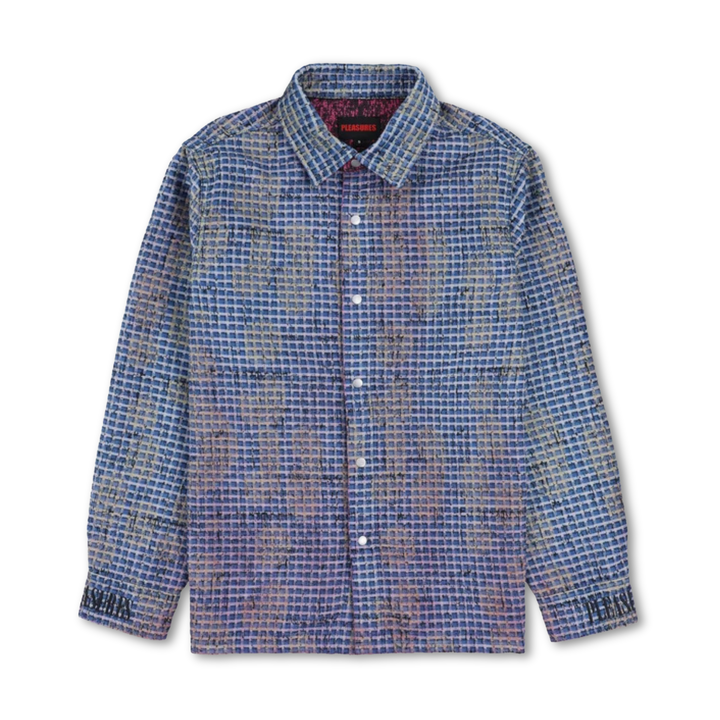 Pleasures Men's Operator Reversible Overshirt Blue