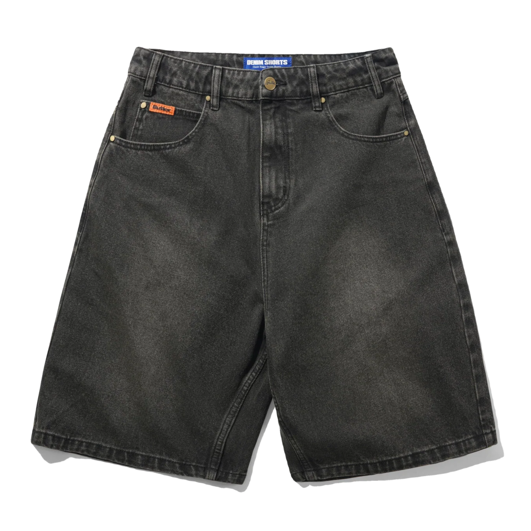Butter Men's Baggy Denim Shorts Faded Black