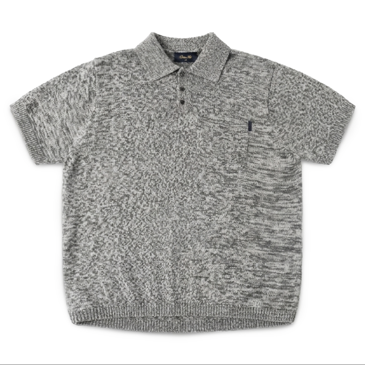 Dime Men's Knitted Polo Static Grey