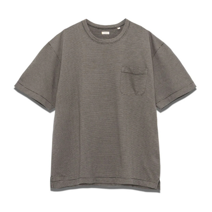 Nanamica Men's Micro Stripe Pocket Tee Grey/Black