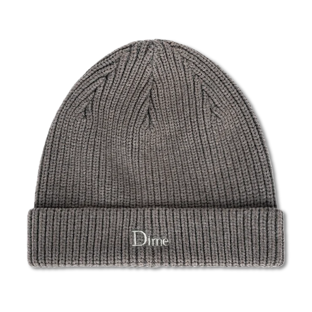 Dime Rib Dark Grey Fold Beanie