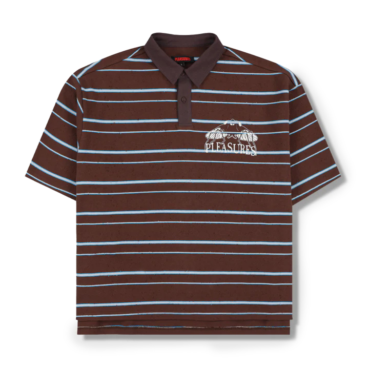 Pleasures Men's Teleport Boxy Polo Brown