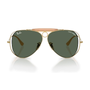 Ray Ban x Dolce & Gabbana The Shooter Polished Arista Gold Frame/Dark Green Lenses