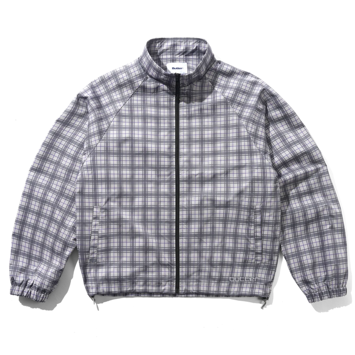 Butter Men's Plaid Nylon Jacket Grey
