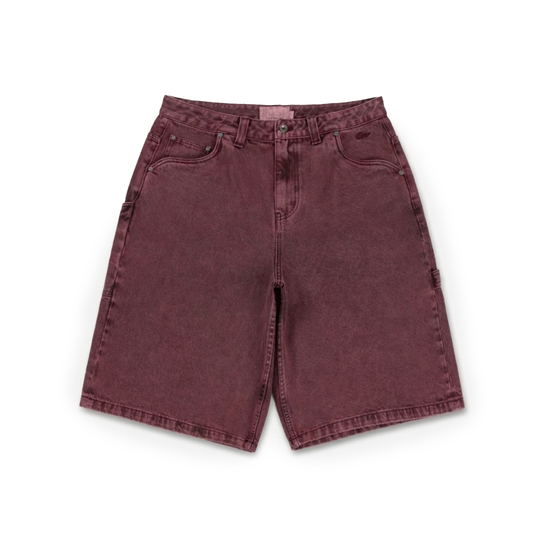 Dime Men's Classic Denim Shorts Wine Washed