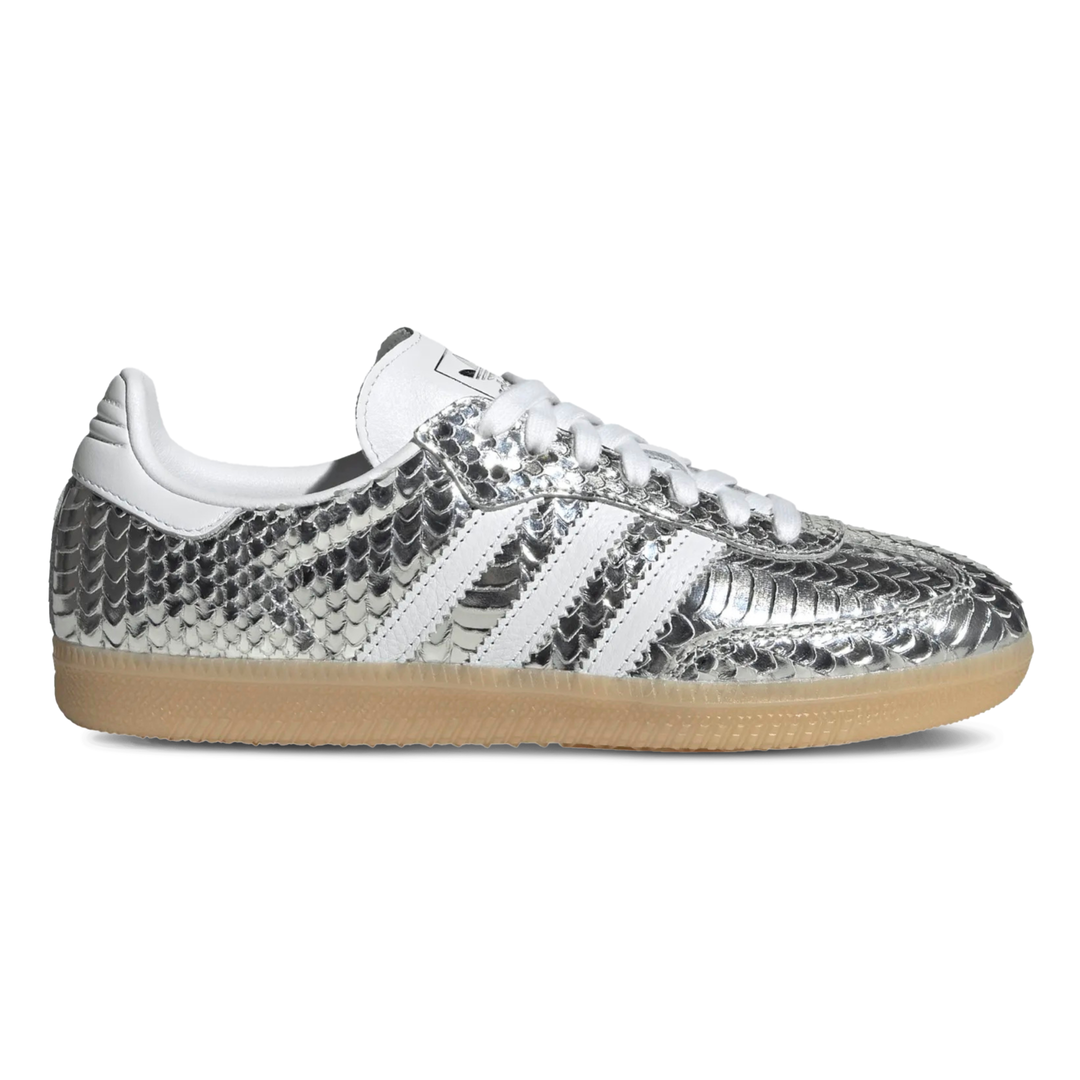 Adidas Women's Samba OG Crocodile Silver Metallic/Footwear White Adidas Women's Samba OG Crocodile Silver Metallic/Footwear White