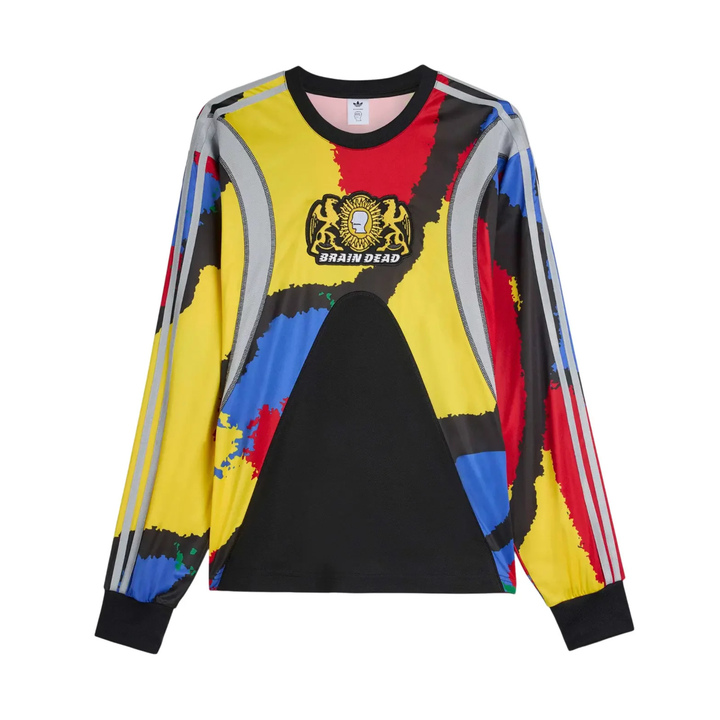Adidas X Brain Dead Men's Graphic Printed Long Sleeve Jersey Black/Multicolor