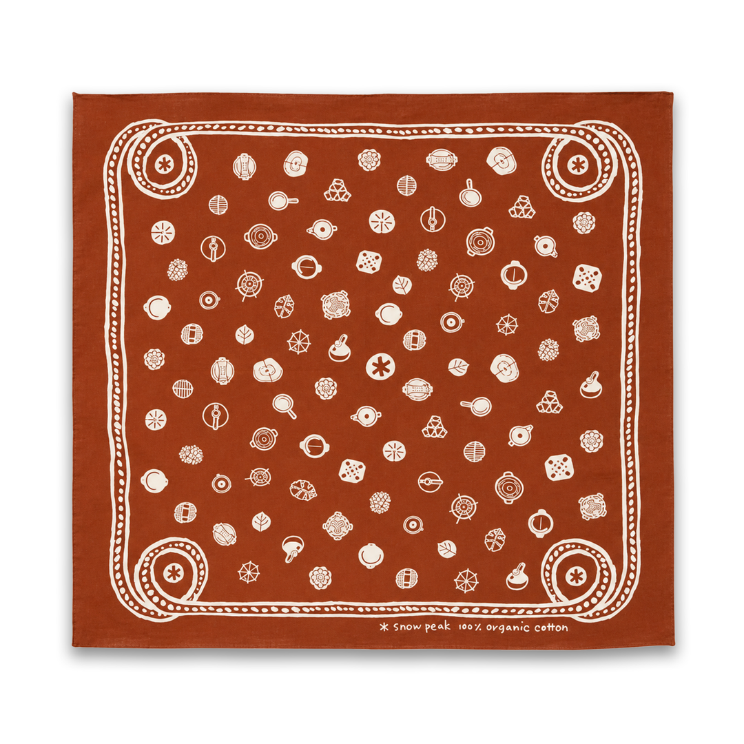 Snow Peak Men's Organic Cotton Orange Dot Bandana
