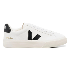 Veja Women's Campo White/Black Logo-Patch Sneakers