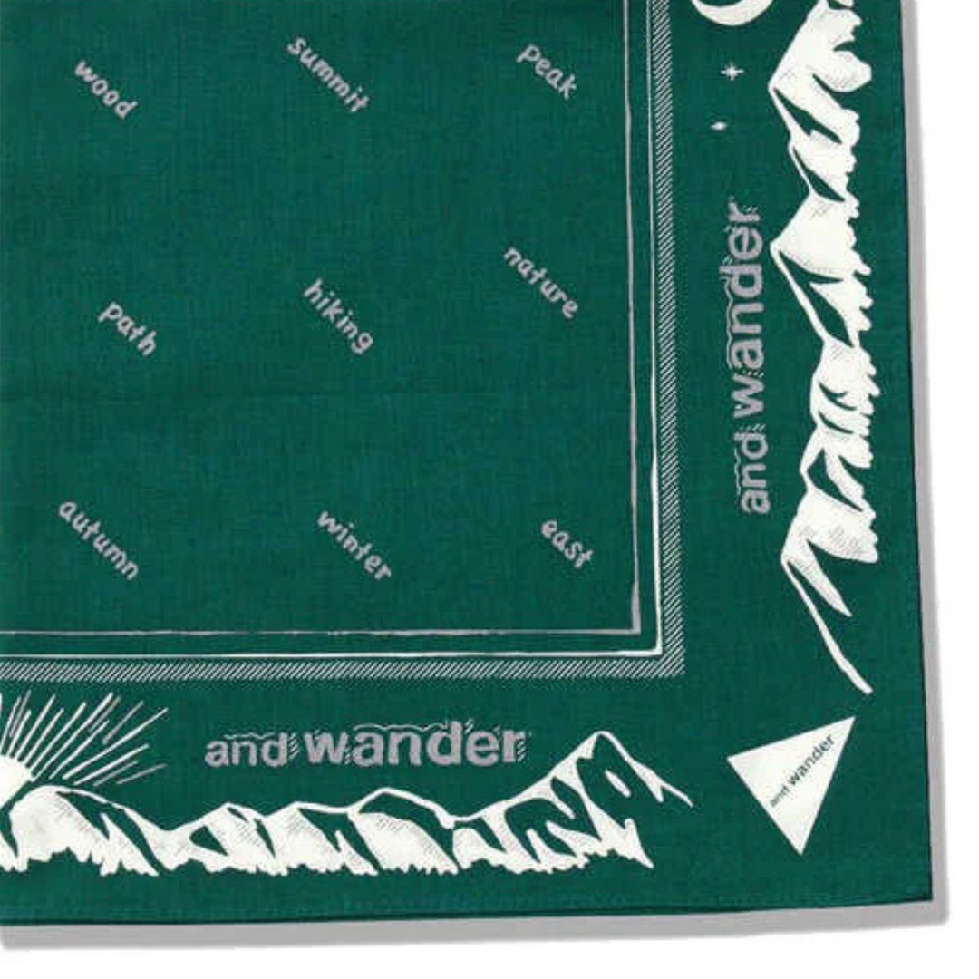And Wander Reflective Words Bandana Green