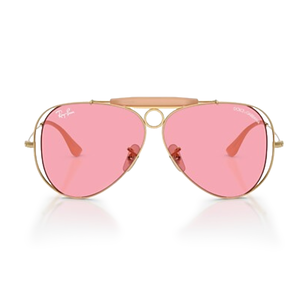 Ray Ban x Dolce & Gabbana The Shooter Polished Arista Gold Frame/Pink Lenses