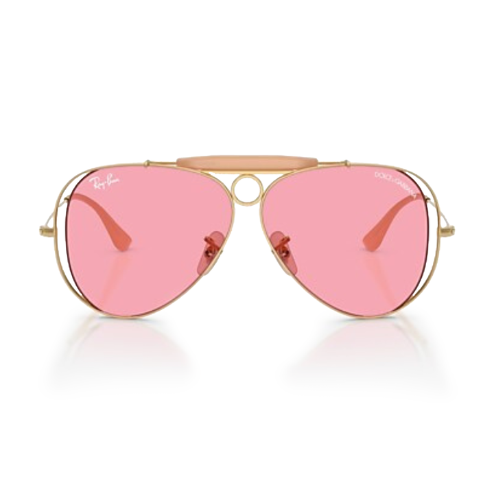 Ray Ban x Dolce & Gabbana The Shooter Polished Arista Gold Frame/Pink Lenses