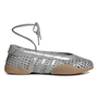 Adidas Women's Taekwondo Mei Ballet Silver Metallic Woven Leather
