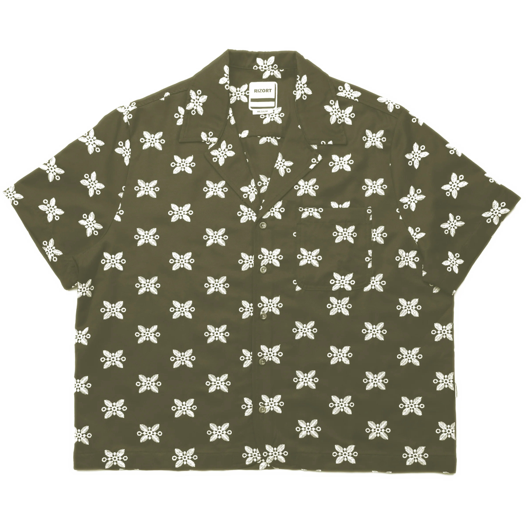 Rizort Men's Ronan Camp Collar Olive/Green
