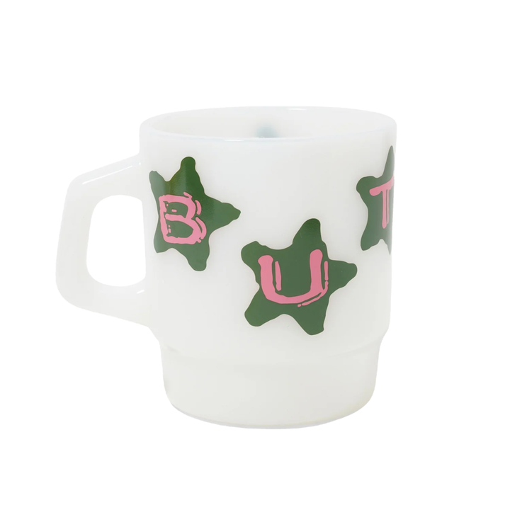 Butter Stars Milk Glass White