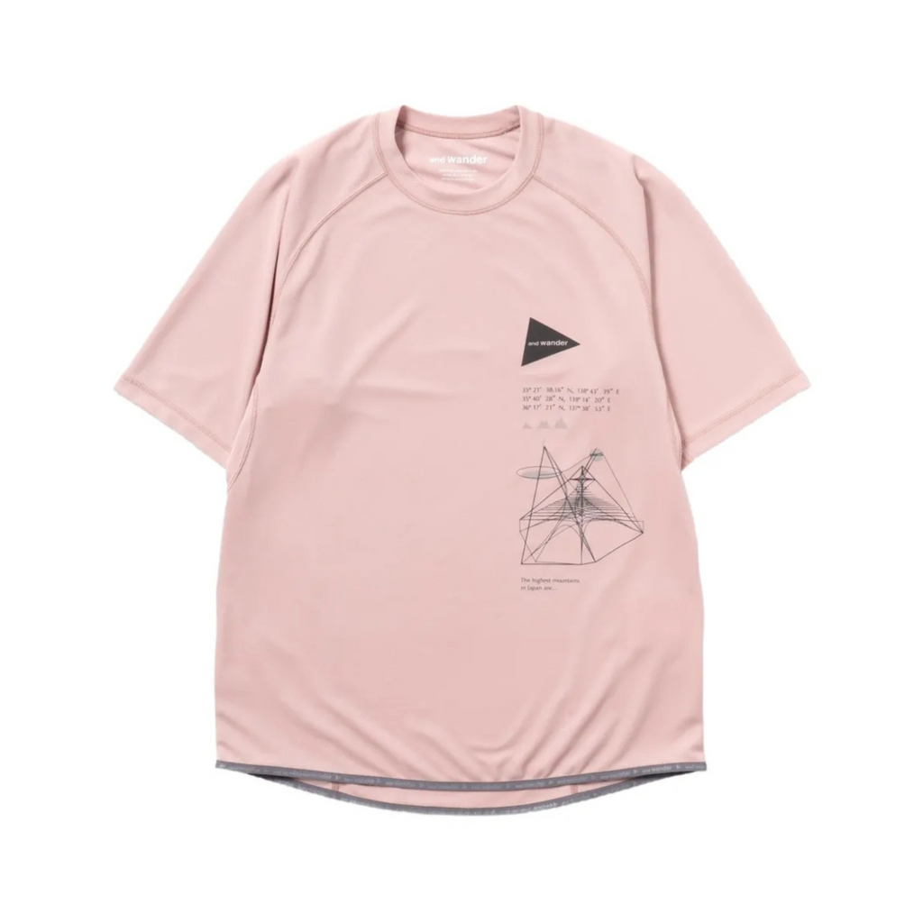 And Wander Men's Dry Jersey SS Print T Pink – West NYC And Wander Men's Dry Jersey SS Print T Pink – West NYC