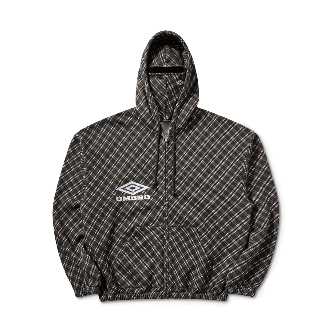 Umbro x Slam Jam Men's Plaid Masked Hoodie Brown