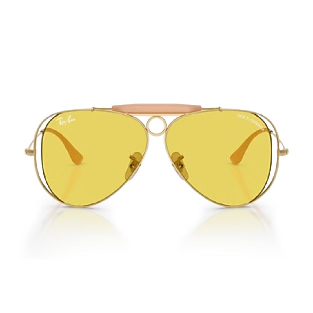 Ray Ban x Dolce & Gabbana The Shooter Polished Arista Gold Frame/Yellow Lenses