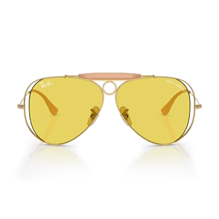 Ray Ban x Dolce & Gabbana The Shooter Polished Arista Gold Frame/Yellow Lenses