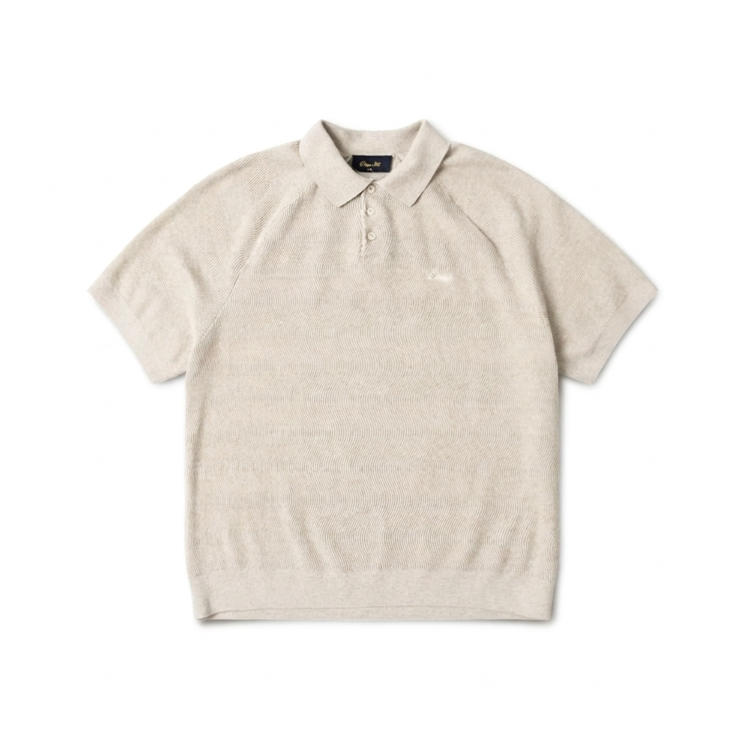 Dime Men's Cable Knit Polo Oatmeal