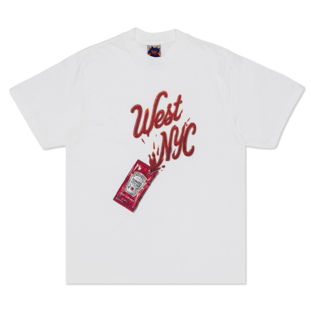 West NYC Men's Akiva Ketchup White Tee