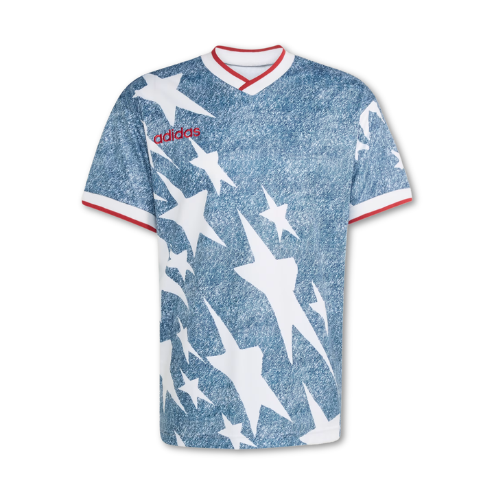 Adidas Men's Denim Graphic Jersey White/Dark Blue