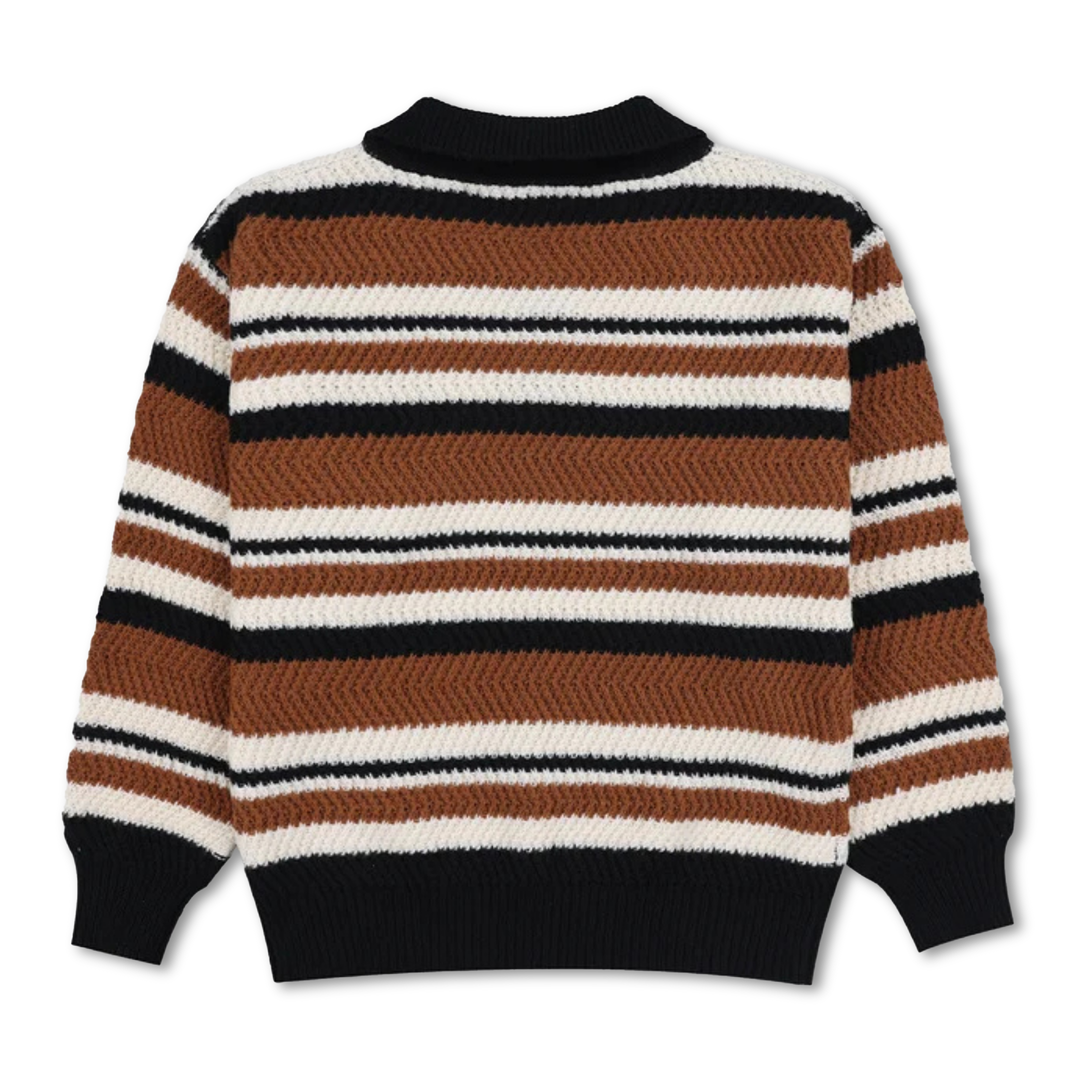 Pleasures Men's Cooper Polo Sweater Brown