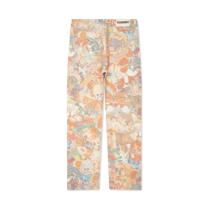 Pleasures Men's Stickers Straight Leg Jeans Multicolor