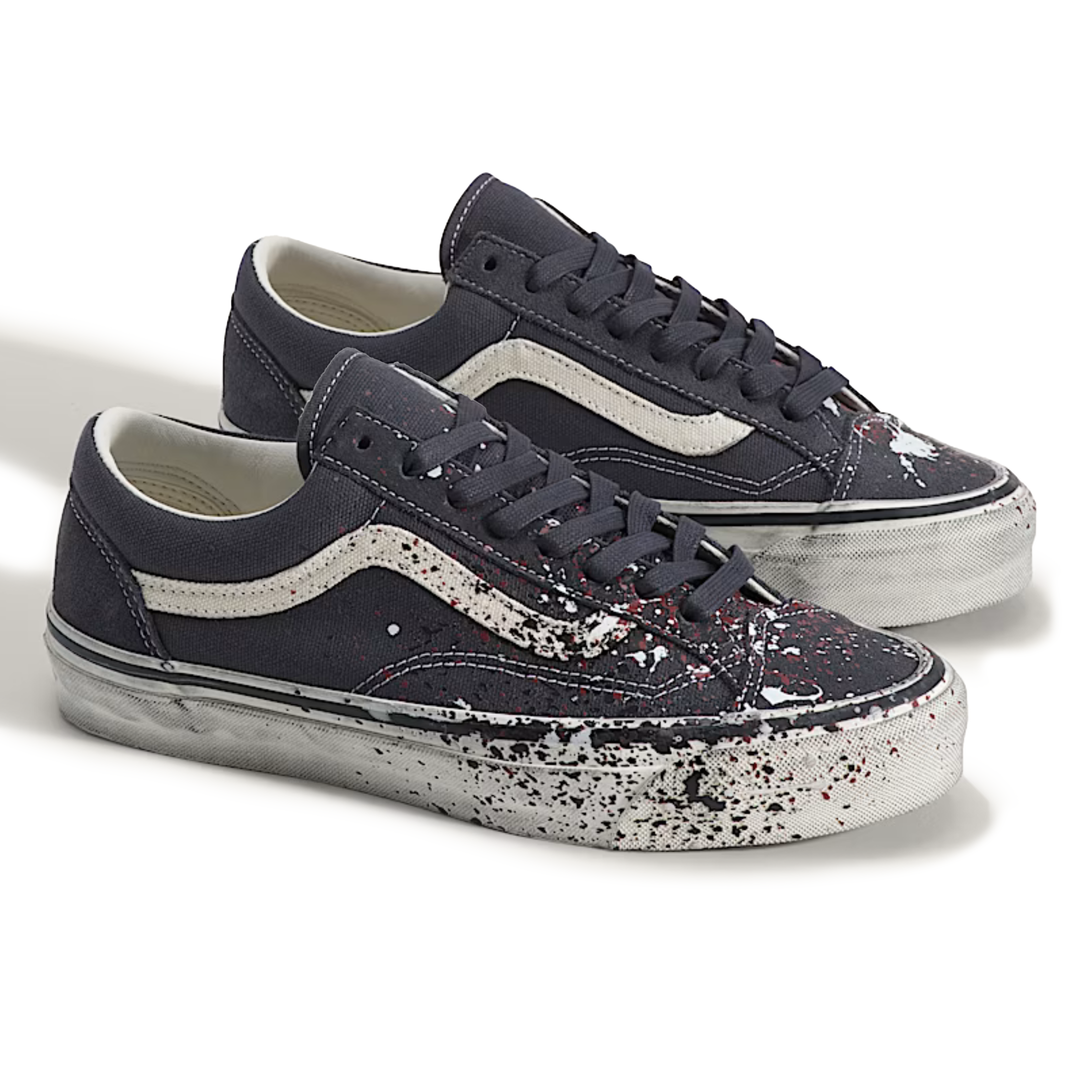 Vans Men's Premium Old Skool 36 Paint Splatter Charcoal Grey