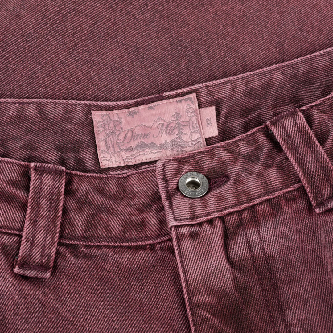 Dime Men's Classic Denim Shorts Wine Washed
