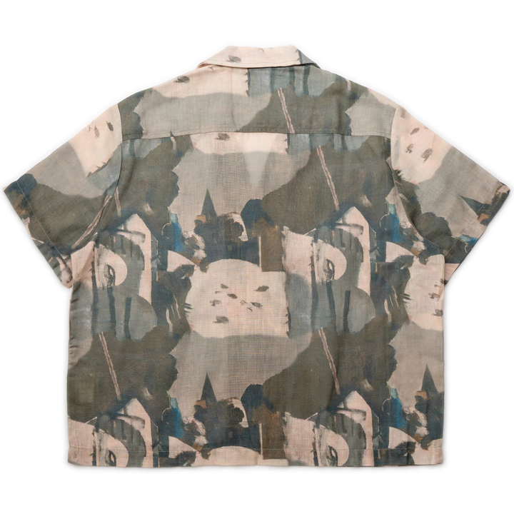 Rizort Men's Art Camp Collar Brown/Multicolor