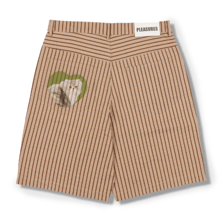 Pleasures Men's Cat Mirror Shorts Beige
