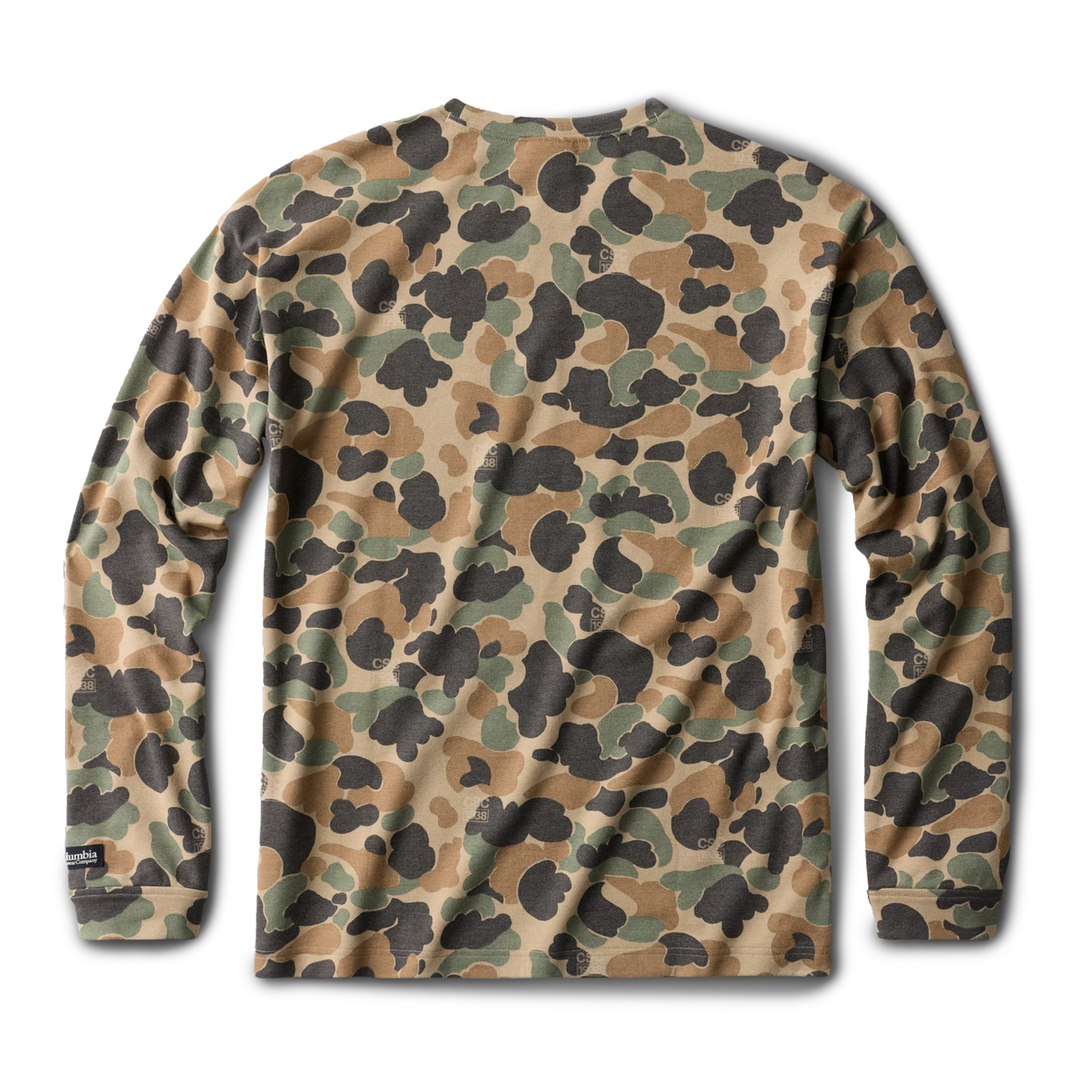 Columbia CSC1938 V1 Printed Long Sleeve Tee British Tan Duck Camo