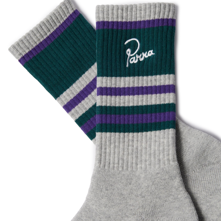 By Parra Signature Striped Crew Sock Grey