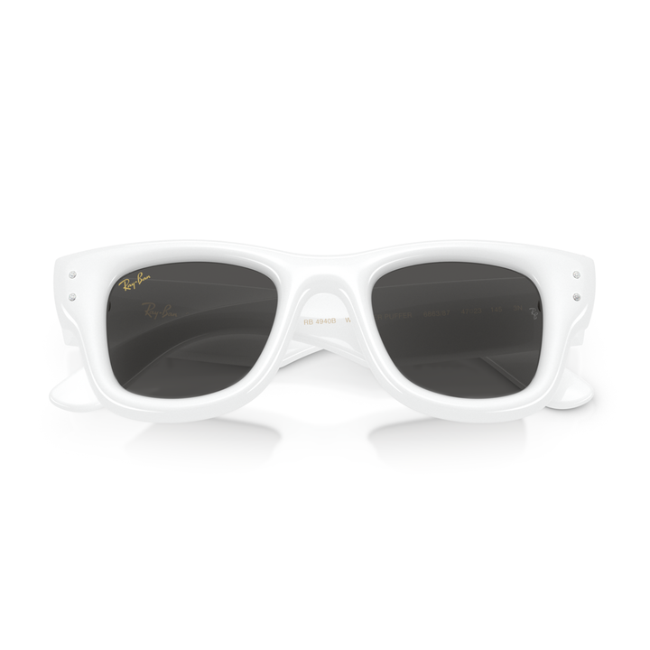 Ray Ban X A$AP Rocky Wayfarer Puffer Crystal Edition Polished White & Strass Frame/Ultra Black Lenses