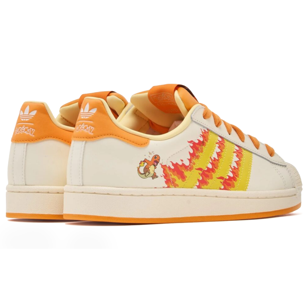 Adidas x Pokemon Men's Superstar II Charmander Cream White/Shock Yellow/Orange