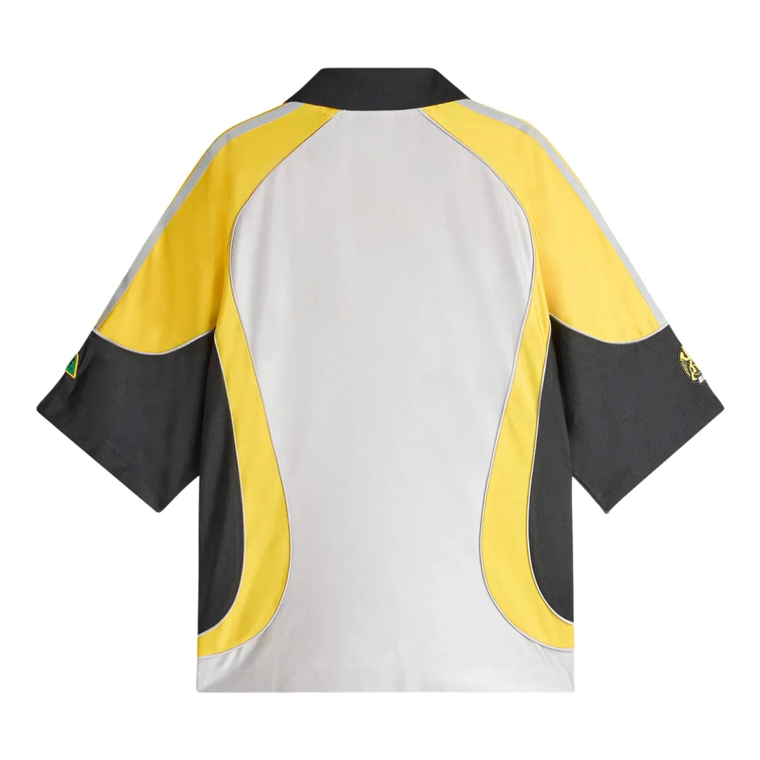 Adidas X Brain Dead Men's Retro Soccer Tee Jersey Silver/Yellow/Black