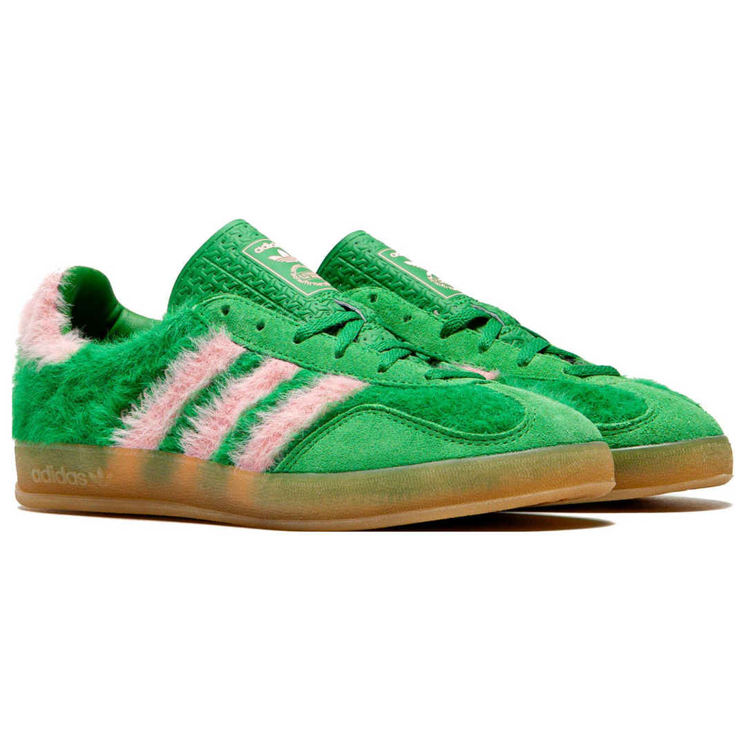 Adidas Women's Gazelle Indoor Green/Glo Pink/Gum 3