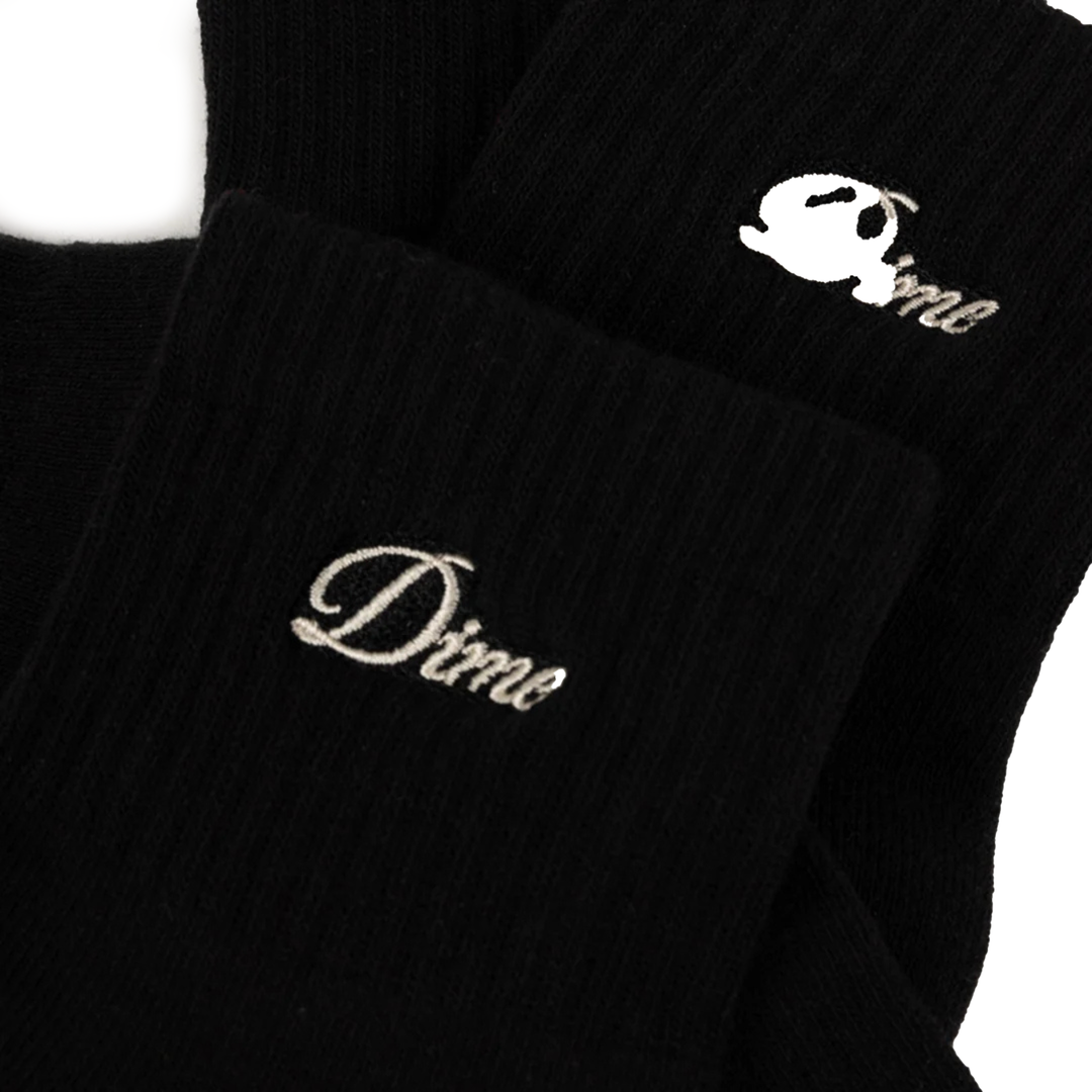 Dime Men's Two Pack Ankle Socks Black