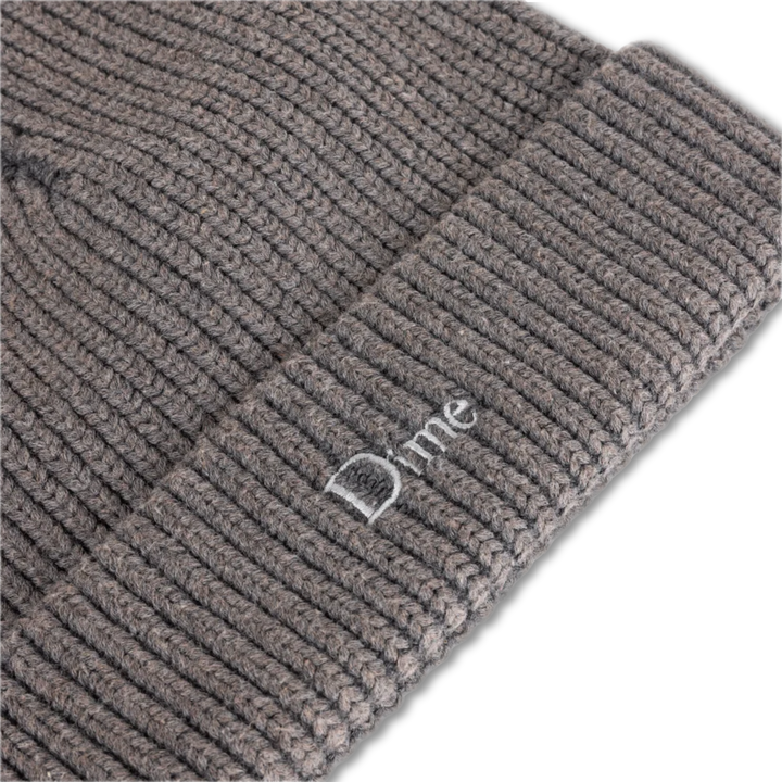 Dime Rib Dark Grey Fold Beanie