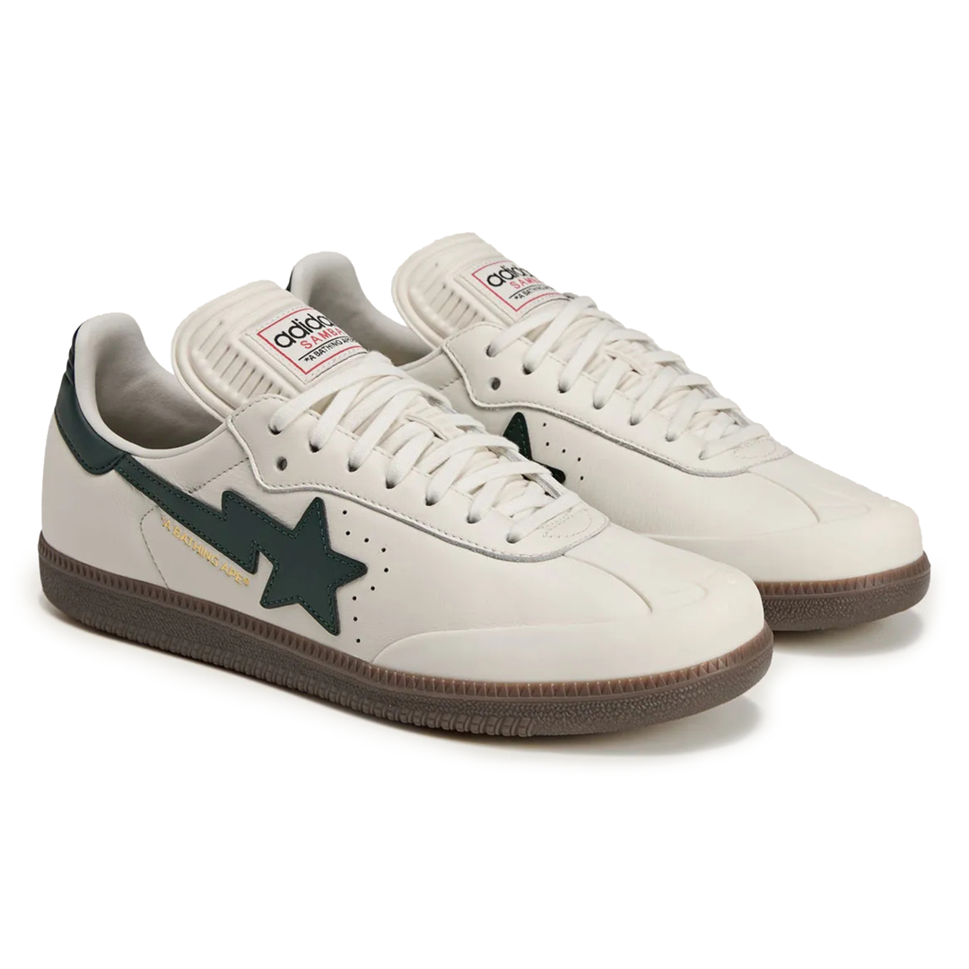 Adidas X BAPE Men's Samba Off White/Shadow Green/Gum
