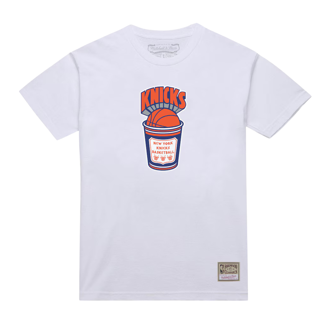 Mitchell & Ness New York Knicks White Hardwood Classics Coffee T-Shirt White