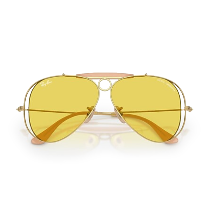 Ray Ban x Dolce & Gabbana The Shooter Polished Arista Gold Frame/Yellow Lenses