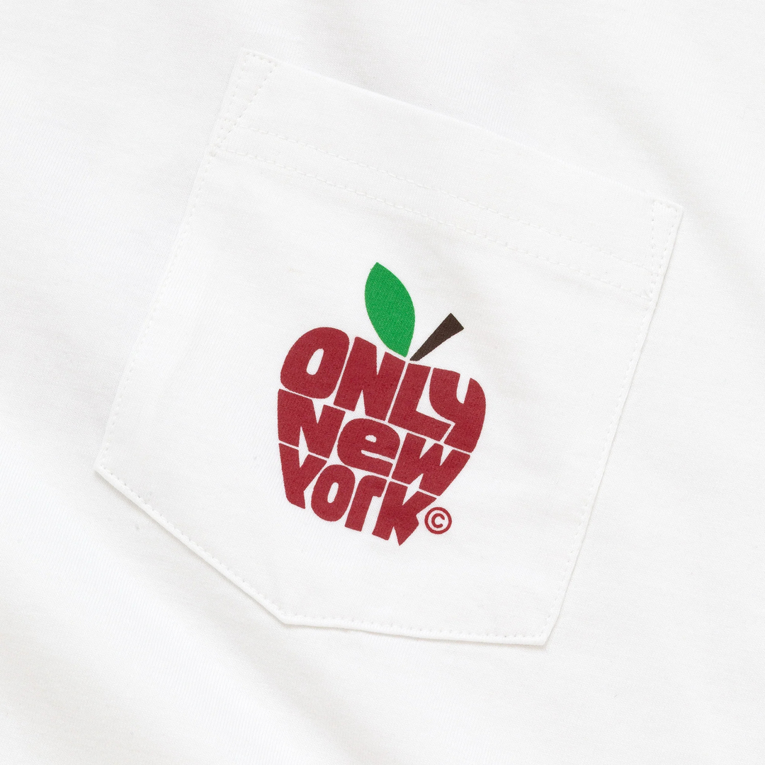 Only NY Men's All Borough Apple Pocket T-Shirt White