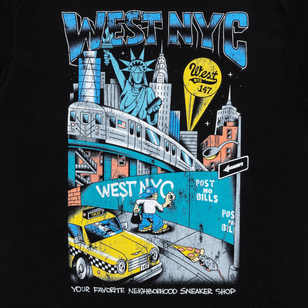 West NYC Men's Cityscape Black Tee