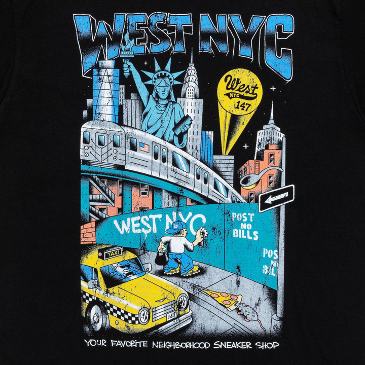 West NYC Men's Cityscape Black Tee