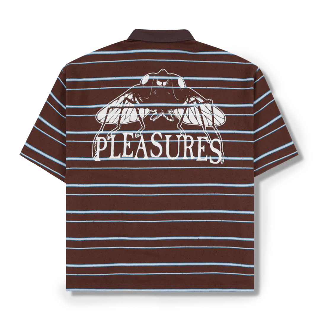 Pleasures Men's Teleport Boxy Polo Brown